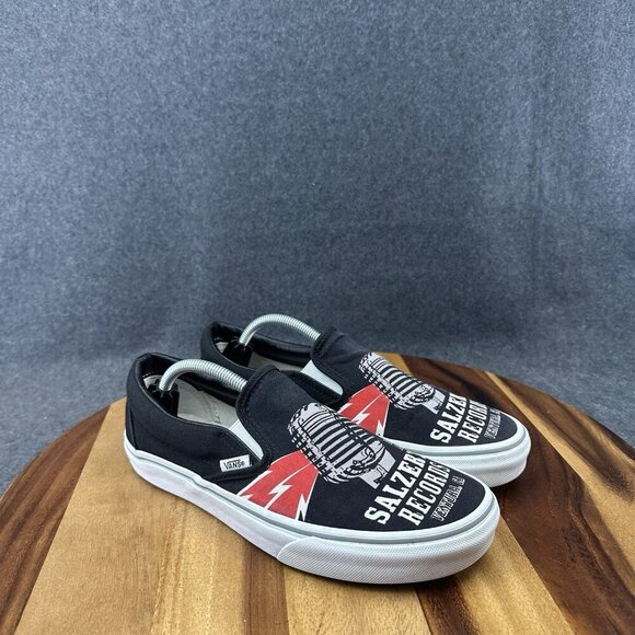 Vans Salzer's Records Ventura CA Foot the Bill Custom X You Slip On Mens 7 - Picture 2 of 16